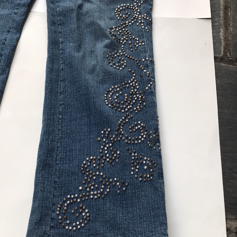 Coldwater Creek jeans with silver and bronze studs SZ 10 P